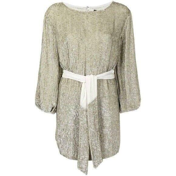 NEW NWT Sequin Long Sleeve Retrofete Grace Belted Gatsby flapper all over sequin - Picture 1 of 8